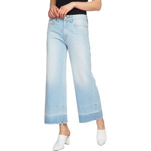 1.State Womens Wide Leg Jeans Denim Light Wash